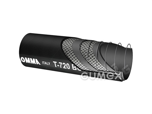 Tlakonasávacia hadica pre sypké látky T720 AA, 63/77mm, 10bar/-0,9bar, odernosť duše 60mm3, NR/SBR-NR, -30°C/+80°C, čierna